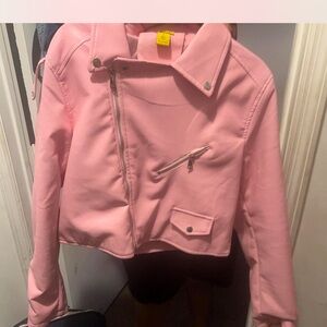 Daisy Pink Leather Jacket for Women
